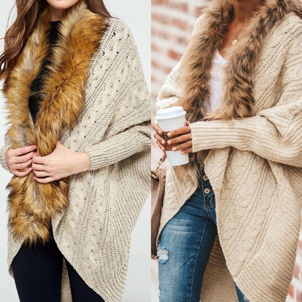 ANAMA trendy cocoon/Batwing style open front cardigan sweater. P size M/L